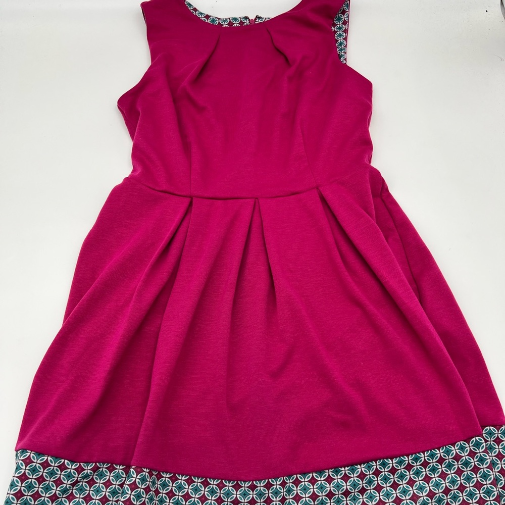 Kit & Sky Magenta Fit &b Flare Dress
